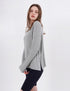 Wide Neck Slit Long Sleeve